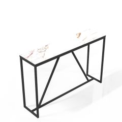 TORIN Marble Effect Console Table, White-Natural