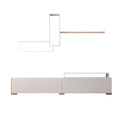 JENS 180cm TV Cabinet With Shelving Unit, White