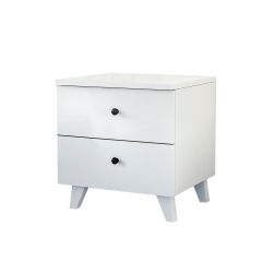 NORD 2 Drawer Bedside Table, White