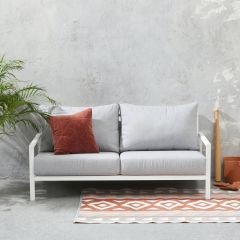 ORLA 140cm 2 Seater Outdoor Sofa Grey-White