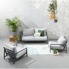 ORLA Garden 4 Seater Sofa-Chair Set. Grey-Black