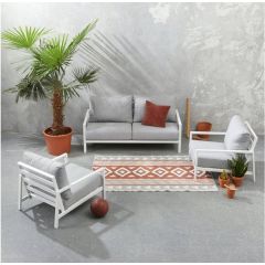 ORLA Garden 4 Seater Sofa-Chair Set. Grey-White