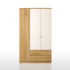 SAPPHIRE 3 Door 2 Drawer Wardrobe, Oak-White