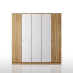 SAPPHIRE 5 Door Wardrobe, Oak-White