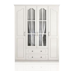 JULES 4 Door 2 Drawer Wardrobe, White