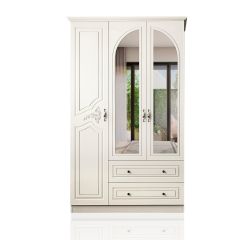 CLARA 3 Door 2 Drawers Wardrobe, White