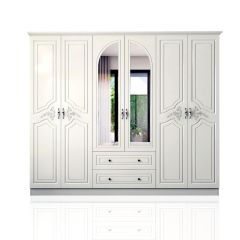 CLARA 6 Door 2 Drawers Wardrobe, White