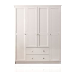 COLETTE 4 Door 2 Drawer Wardrobe, White