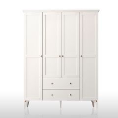 COLETTE Plus 4 Door 2 Drawer Wardrobe, White