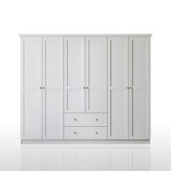 COLETTE 6 Door 2 Drawer Wardrobe, White