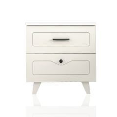 SIENA 2 Drawer Bedside Table, White