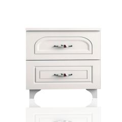 CLARA 2 Drawer Bedside Table, White