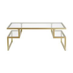 MAJA Glass Coffee Table, Gold