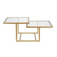 SAGA Glass Coffee Table, Gold