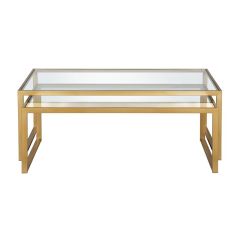 ASTA Glass Nesting Coffee Table Set, Gold